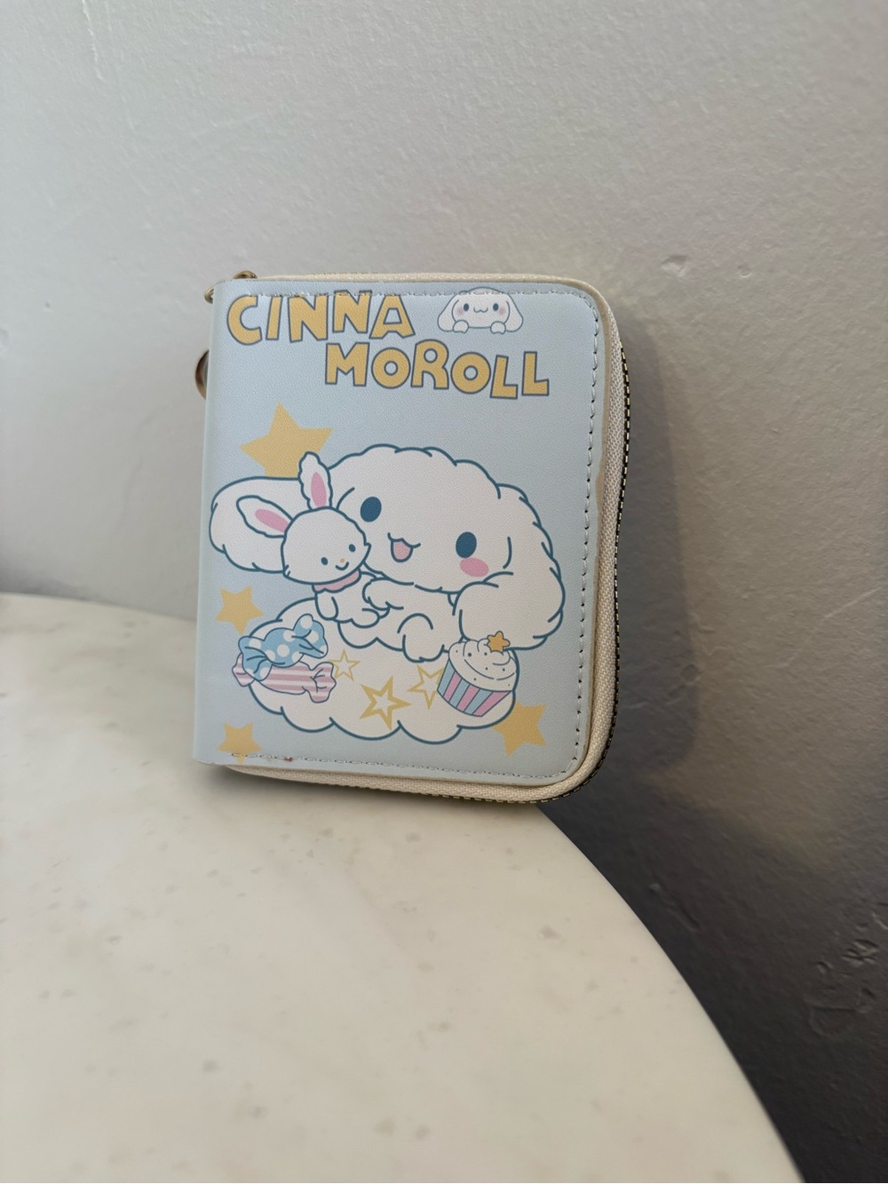 Sanrio Cinnamoroll Pastel Blue Zip Coin Purse with Star Accents